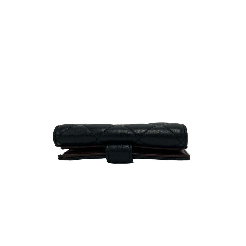 CHANEL Black Lambskin Leather Logo Wallet - Picture 3 of 10
